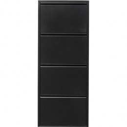 SchoenenkastCarusozwart4ladenKareDesign