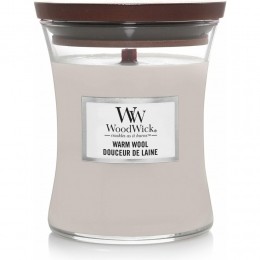 WoodWickGeurkaarsMediumWarmWool275gr