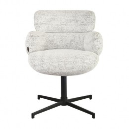 Bronx71EetkamerstoelCocogemleerdestofoffwhitezwart