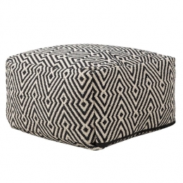 Beliani-MUKKI-Poef-Zwart-50cm-Katoen