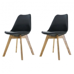 EssenceMaderaeetkamerstoelzwart-Houtenonderstel-Setvan2