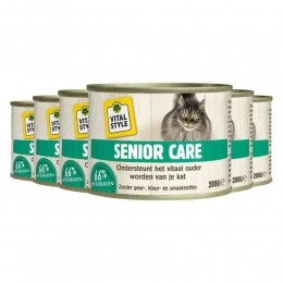 6xVitalstyleKattenvoerBlikSenior200gr