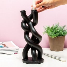 CandleholderTwistedceramicblack