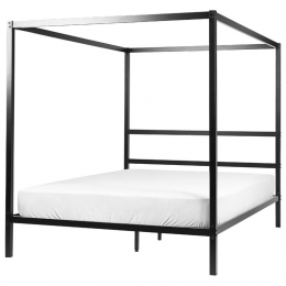Beliani-LESTARDS-Hemelbed-Zwart-160x200cm-Staal