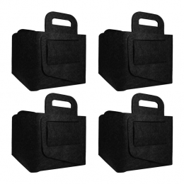 QUVIOOpbergmandvilt-Zwart-Setvan4