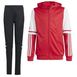 adidasSquadra25HoodedTrainingspakFull-ZipKidsRoodZwartWit