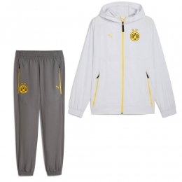 PUMABorussiaDortmundPumatechWovenTrainingspakHoodedFull-Zip2025-2026ZilverGeel