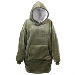 Oversizedfleecehoodiediepgroen-Uniqueliving