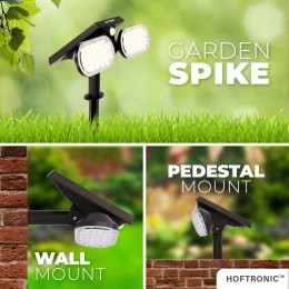 4xSolarLEDPrikspotPatoPIRmetbewegingssensor6000Kdaglichtwit-Tuinspotsspotsbodembuiten