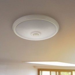 LEDplafondlampWitmetbewegingssensorenschemerschakelaar12W1000Lumen3000KIP203jaargarantie-LEDplafonniere