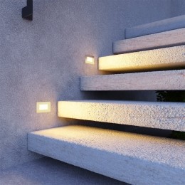 Setvan2DillonLEDInbouwwandlampenRVS-3Watt340Lumen-3000Kwarmwit-IP54voorbinnenenbuiten