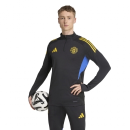 adidasManchesterUnitedTrainingstrui14-Zip2025-2026ZwartBlauwGeel