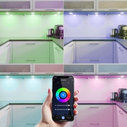 Setvan3VeneziaSmartinbouwspots-WiFiBluetooth-BestuurbaarviaApp-RGBWWDimbaar-RVS-IP65Waterdicht-GooglehomeAlexaenSiri-
