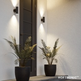 LEDWandlampBlendaGU10rondUpDownlightzwartIP44excllichtbronvoorbinnenenbuiten