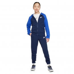 NikeSportswearPolyTrainingspakFull-ZipHoodedKidsDonkerblauwBlauwWit