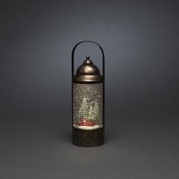 Sneeuwlantaarnvoorbinnen-Kerstbomenmetrodeauto-Warmwit-29cm-Waterlantaarn-Verlichtingopbatterijen-Timer-Kerstverlichting