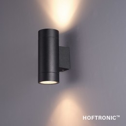 CalidimbareLEDwandlamp-2700Kwarmwit-10watt-GU10-UpDownlight-IP44-Dubbelzijdig-Zwartvoorbinnenenbuiten
