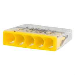 Wago2273-205Lasklem5-polig-5-gaats-5X05-25Mm-Transparant-geel100st