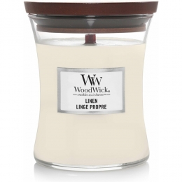 WoodWickGeurkaarsMediumLinen275gr