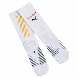 PUMAACMilanXOff-WhiteCrewVoetbalsokkenWitGeel