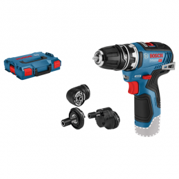 BoschGSR12V-35FC12VLi-IonAccuSchroefboormachineBodyInL-BoxxIncl4Opzetstukken-Koolborstelloos