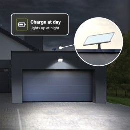 ColbyLEDSolarWandlampbuitenmetbewegingssensor-InclSchemersensor-Loszonnepaneelsolarschijnwerper-IP44waterdicht-120LEDaposs-7watt