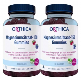 GratisVerzending2xOrthicaMagnesiumcitraat-150Gummies30gummies