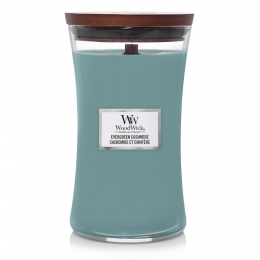 WoodWickGeurkaarsLargeEvergreenCashmere611gr