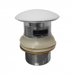 BadafvoerKlikplugEnSifonmetSolidSurfaceCoverChroomMatWitOPOP