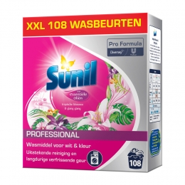 SunilProfessionalWasmiddelPoederTropischeBloemenYlangYlang-108WasbeurtenProFormula756kg