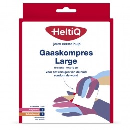 2xHeltiQGaaskompresLarge10x10cm10stuks