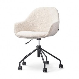 NolonNout-MaeBureaustoelBouclBeige-Armleuning-ZwartOnderstel