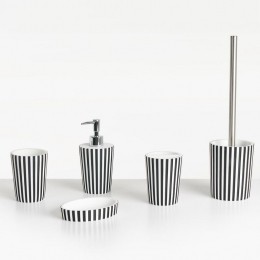 Beliani-LIRCAY-Badkameraccessoireset-ZwartWit-Polyresin
