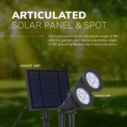 SolarLEDTuinspotBendDuometloszonnepaneel3000KwarmwitPrikspot-Tuinspotsspotsbodembuiten