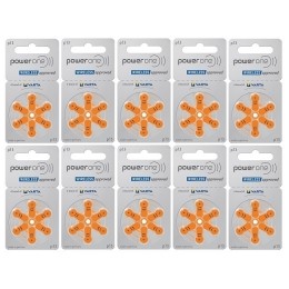 PowerOneHoorapparaatbatterijP13oranje60stuks