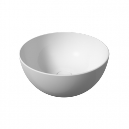 RondeWaskomOpbouwSalenziUnicaRound40x20cmGlansWitinclusiefbijpassendeafvoerplug