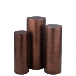 J-LinesokkelPilarenRond-metaal-brons-3stuks