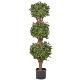 Beliani-BUXUSBALLTREE-Kunstplant-Groen-120cm-Synthetisch
