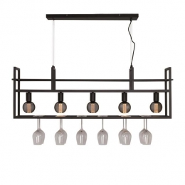 FreelightHanglampBaristaZwart120cm5LichtsE27