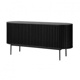 OlivineRedmerHoutenSideboardmetSchuifdeuren-B160cm-Zwart