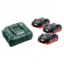 Metabo68513200018VLiHDAccuStarterset3x40AhLader