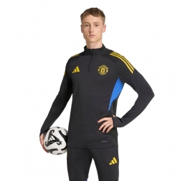 adidasManchesterUnitedTrainingstrui14-Zip2025-2026ZwartBlauwGeel