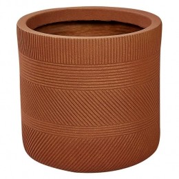 Beliani-VOULA-Bloempot-31cm-Goudbruin-Kleivezels