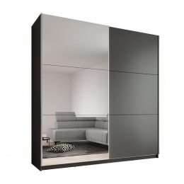 Meubella-KledingkastAzrael-Grijs-200cm-Metspiegel