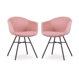 NolonNoa-OtisEetkamerstoelenSetvan2-ZachtRoze-ZwartePoten