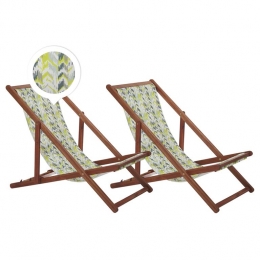 Beliani-ANZIO-Strandstoelsetvan2-DonkerhoutGeel-Polyester