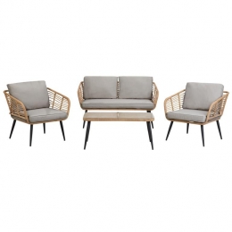 Beliani-CORINTHII-Loungesetvoor4-Natuurlijk-PErotan