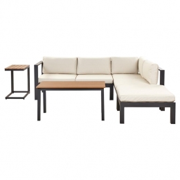 Beliani-MESSINA-Loungesetvoor5-ZwartBeige-Aluminium