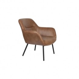 HousecraftLivingDudeLoungestoelFauteuilVintageKunstleerBruin