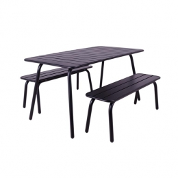 MetalenpicknicksetMax150cmzwart3-delig